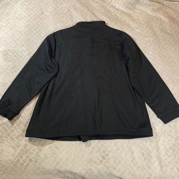 Chicos Weekends Womens XL Sweatshirt Black Full Zip Polyester Blend Lounge Relax - Picture 9 of 12
